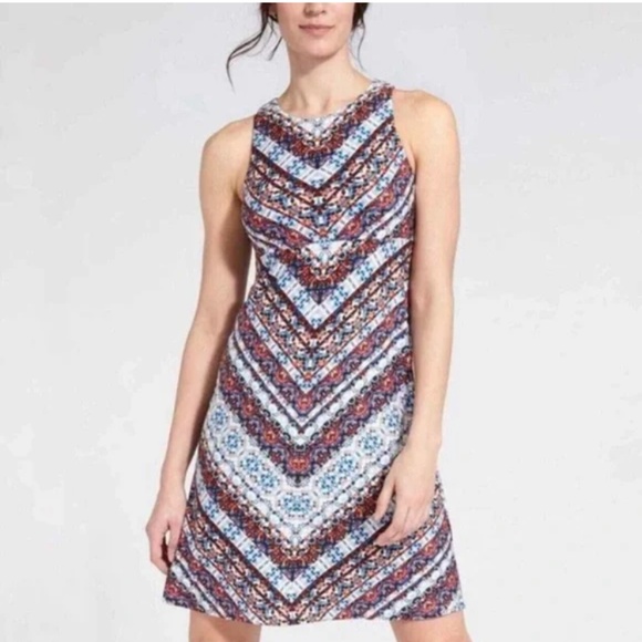 Athleta Dresses & Skirts - Athleta Nomatic Chevron Santorini Athleisure Dress Size Small